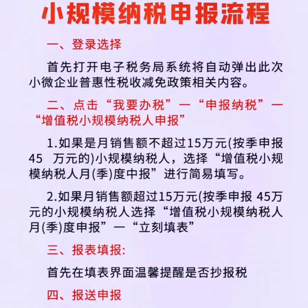 小规模纳税人如何报税？流程分享